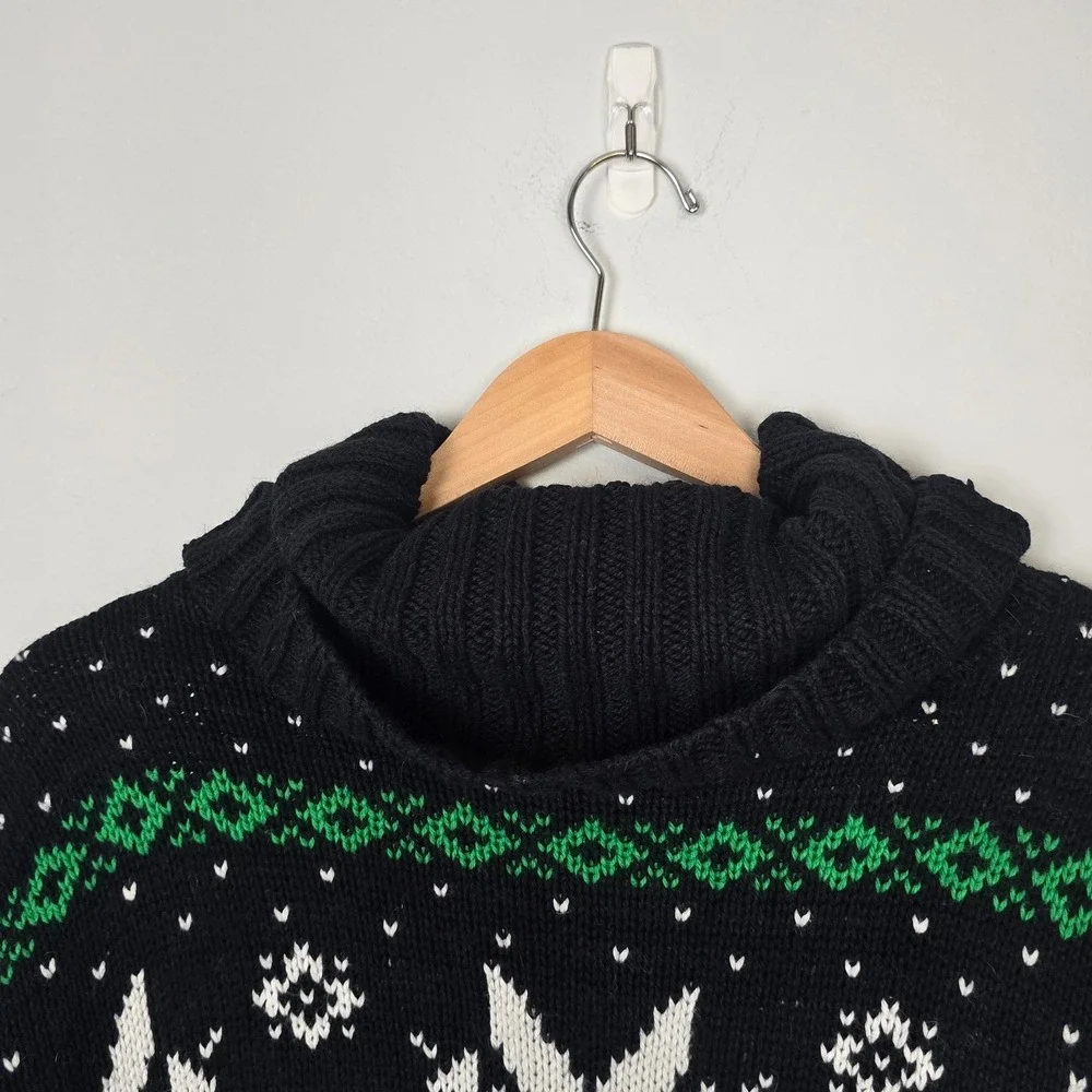 Polo Ralph Lauren Mens Fair Isle‎ Snowflake Cowl Neck Sweater M Angora Cashmere